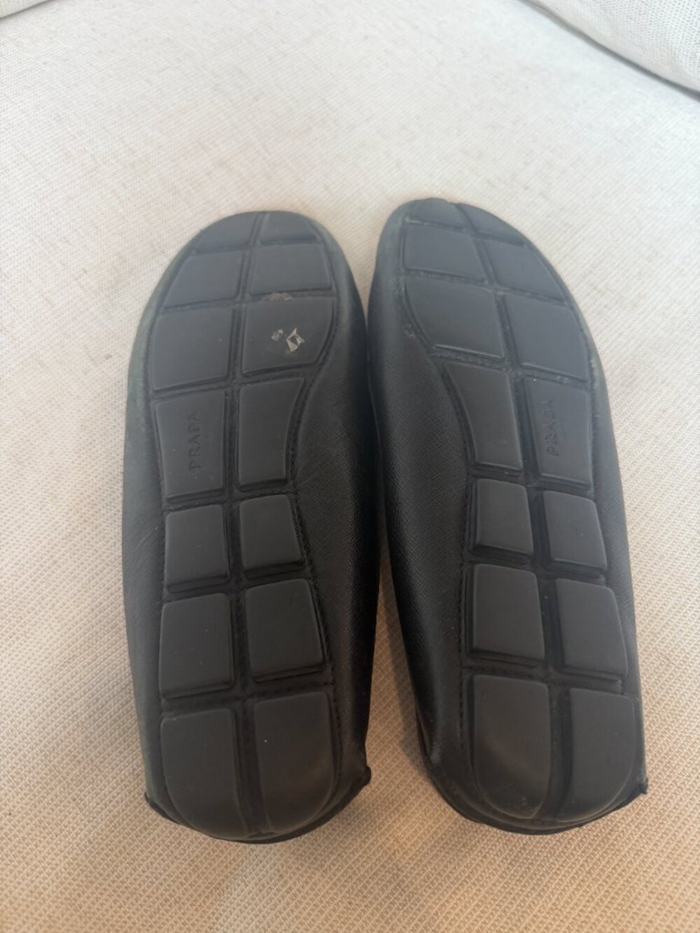 Prada Loafers Black Leather Women's Size 10 - Picture 4 of 5